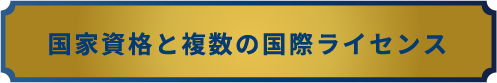 国家資格と複数の国際ライセンス
